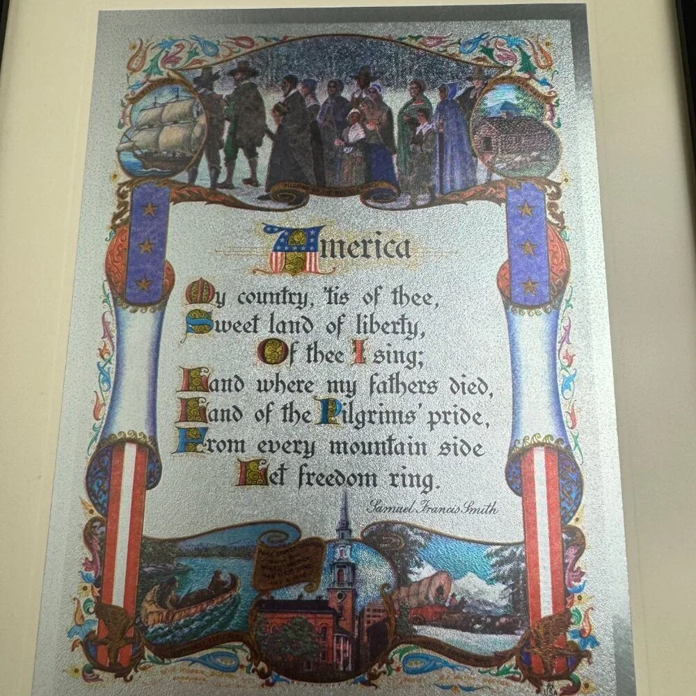 J.R. Rosen & A E Hilton  USA Patriotic Art Pint 